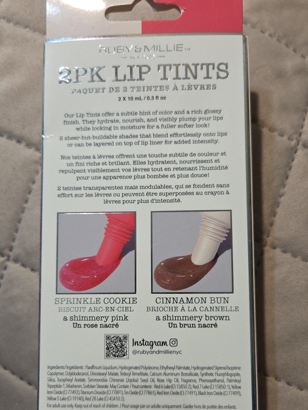 2-Pack Lip Tints — Sprinkle Cookie Pink & Cinnamon Bun Brown